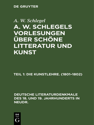 cover image of Die Kunstlehre. (1801–1802)